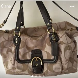 Authentic Beautiful !Coach handbag with leather trim.